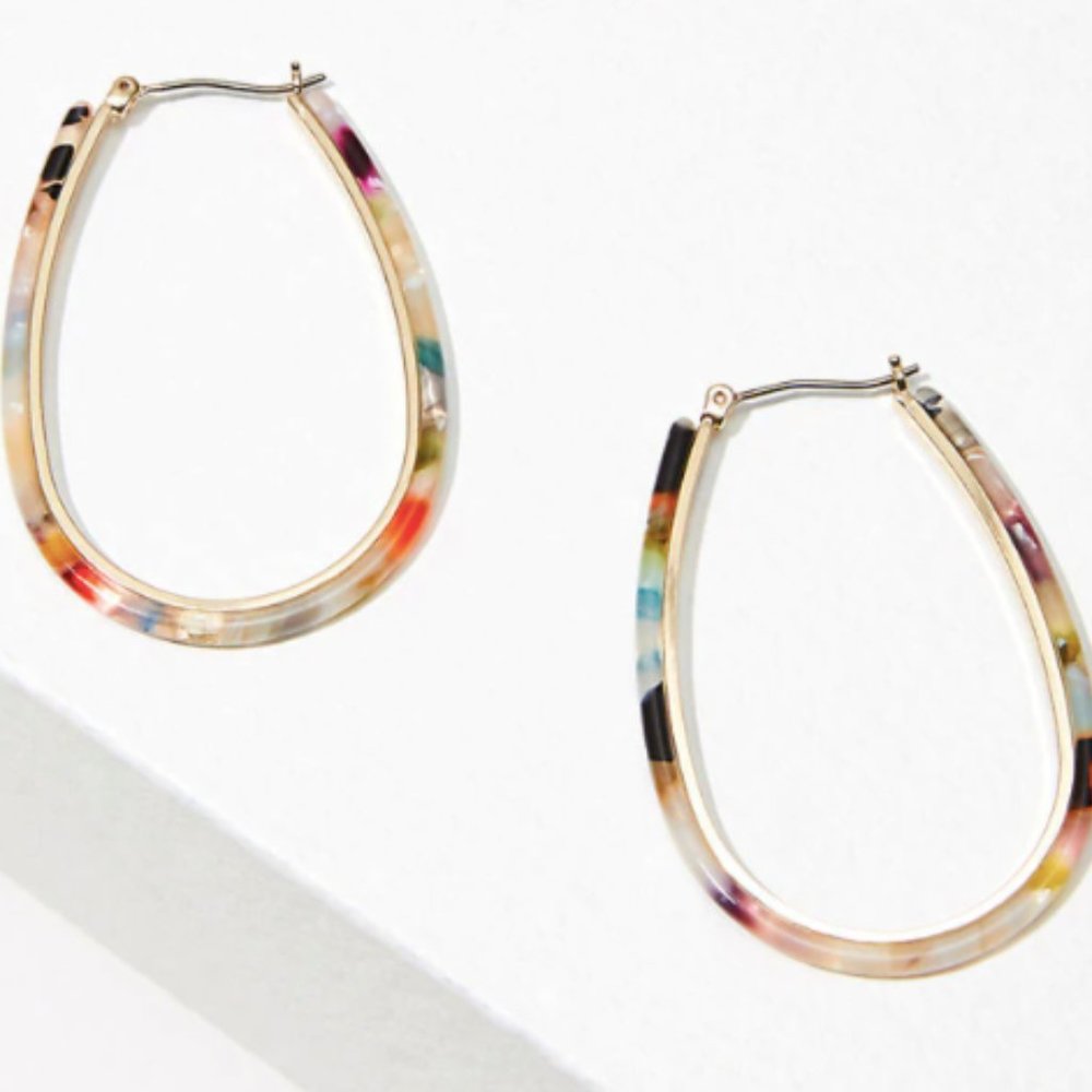 Resin Outline Hoop Earrings